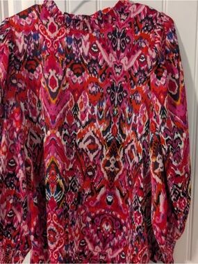 JODIFL Pink Multi Ikat-Print Long-Sleeve Blouse